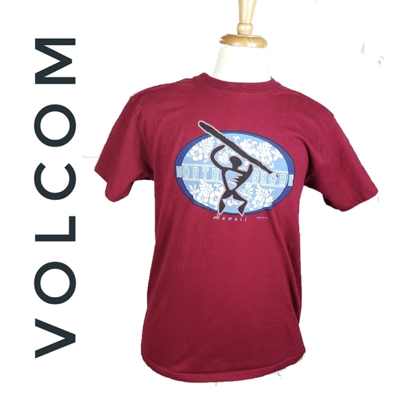 VOLCOM MEN T-SHIRT SIZE LARGE RED WINE - Picture 2 of 13